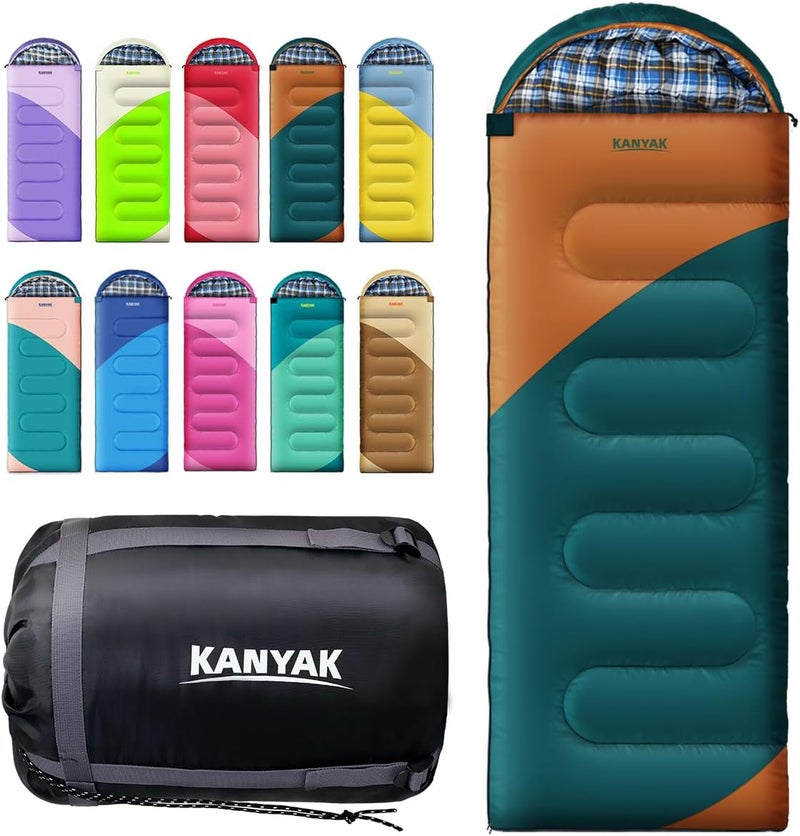 Kanyak Camping Sleeping Bag, 32℉ Sleeping Bags for Adults Kids Teens Cold Weather Warm Sleeping Bag Winter for 3-4 Season Camping, Camping Gear Equipment, Traveling, and Outdoors - Image 1